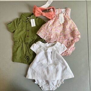Janie and Jack Babygirl Spring Floral Bundle